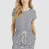 Besorgen ⭐ Khujo ANNEMARIE - Jerseykleid - Weiß-blau Gestreift, Damen 🛒