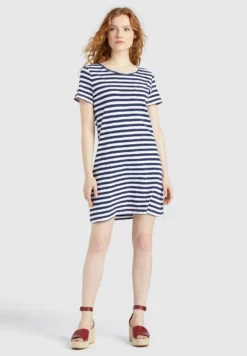 Budget 😀 Khujo VAISHALI - Jerseykleid - Blau Gestreift, Damen 😉