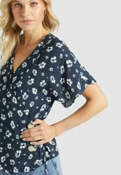 Coupon 🧨 Khujo GIOVANNA - Bluse - Blau-weiß Geblümt, Damen ❤️ -Khujo Exquisiter Laden 23ad7370b74a44ed9dc352bfa8e473b9