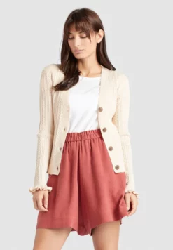 Blitzangebot 🌟 Khujo SUSTU - Strickjacke - Beige, Damen 😀