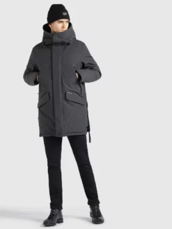 Budget 💯 Khujo DANCER - Wintermantel - Dunkelgrau, Herren 😀
