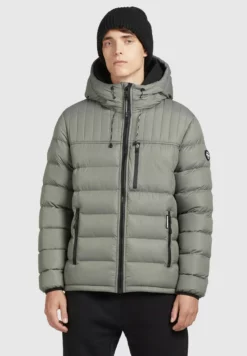 Rabatt 🤩 Khujo WANG - Winterjacke - Graugrün Polyester, Herren ✔️