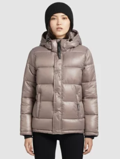 Blitzangebot ⌛ Khujo GERDA SHINY - Wintermantel - Taupe Glänzend, Damen 🔔