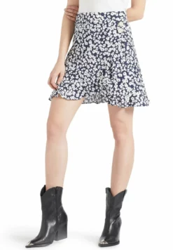 Schlussverkauf 🔔 Khujo UNDINE - A-Linien-Rock - Dunkelblau-weiß Geblümt, Damen 🌟