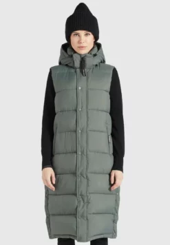 Am billigsten 💯 Khujo MAGNETA MATT - Weste - Graugrün, Damen ✨