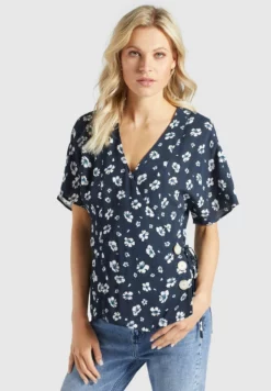 Coupon 🧨 Khujo GIOVANNA - Bluse - Blau-weiß Geblümt, Damen ❤️