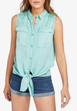 Auslauf 🌟 Khujo LANA - Hemdbluse - Turquoise, Damen 🌟