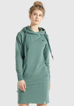 Auslauf 🛒 Khujo HALOUMA - Freizeitkleid - Aqua Gewaschen, Damen 🔔