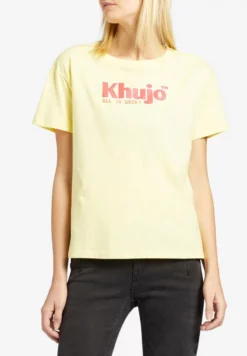 Beste Bewertungen von ✨ Khujo MARLENIA LOGO - T-Shirt Print - Yellow, Damen 🤩