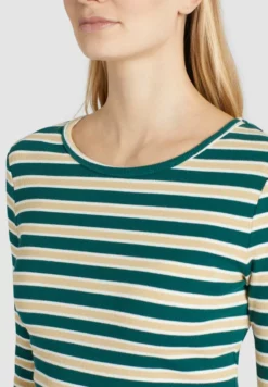 Aktion ⌛ Khujo SICHUAN - Langarmshirt - Grün-beige Gestreift, Damen 💯 -Khujo Exquisiter Laden f4a62e7c0ecd458dacea2c7e4a3bb27f