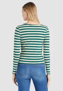 Aktion ⌛ Khujo SICHUAN - Langarmshirt - Grün-beige Gestreift, Damen 💯 -Khujo Exquisiter Laden f867f12ac3534b67a9d71fe97cbeaeb5