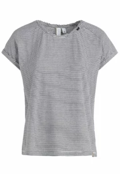 Auslauf 👏 Khujo BABSI - T-Shirt Print - Schwarz Weiß Gestreift, Damen ⌛ -Khujo Exquisiter Laden fc7e1d0c0ba34fc2a396cba5fc3e3105